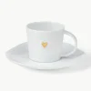 Espressokopje Heart met schoteltje van porselein^Westwing Fashion