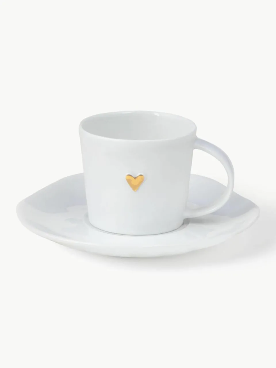 Espressokopje Heart met schoteltje van porselein^Westwing Fashion
