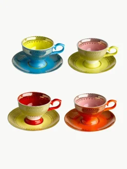 Espressokopjes Grandma met schoteltjes, set van 4^Pols Potten Outlet