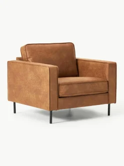 Fauteuil Hunter van gerecycled leer^Westwing Collection New