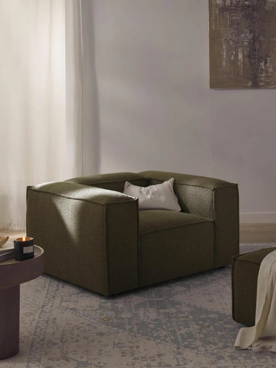 Fauteuil Lennon uit bouclé^Westwing Collection Sale