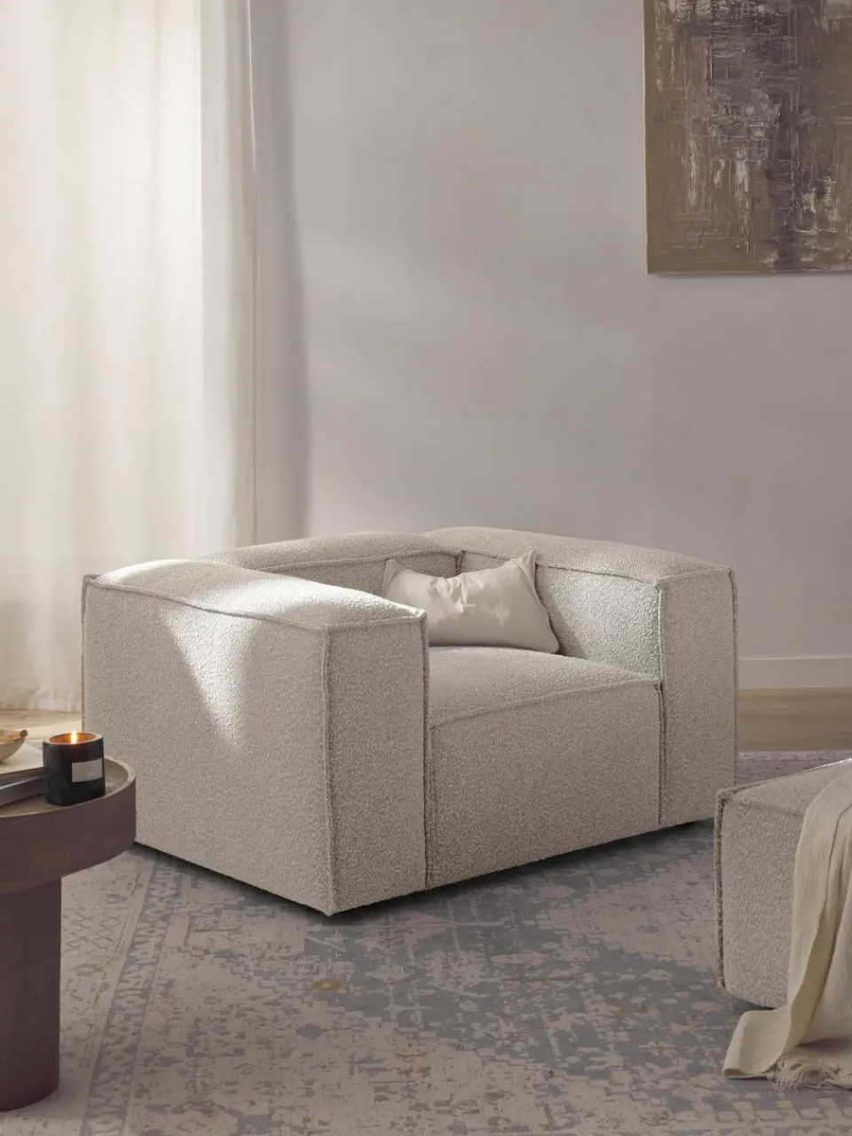 Fauteuil Lennon uit bouclé^Westwing Collection Hot