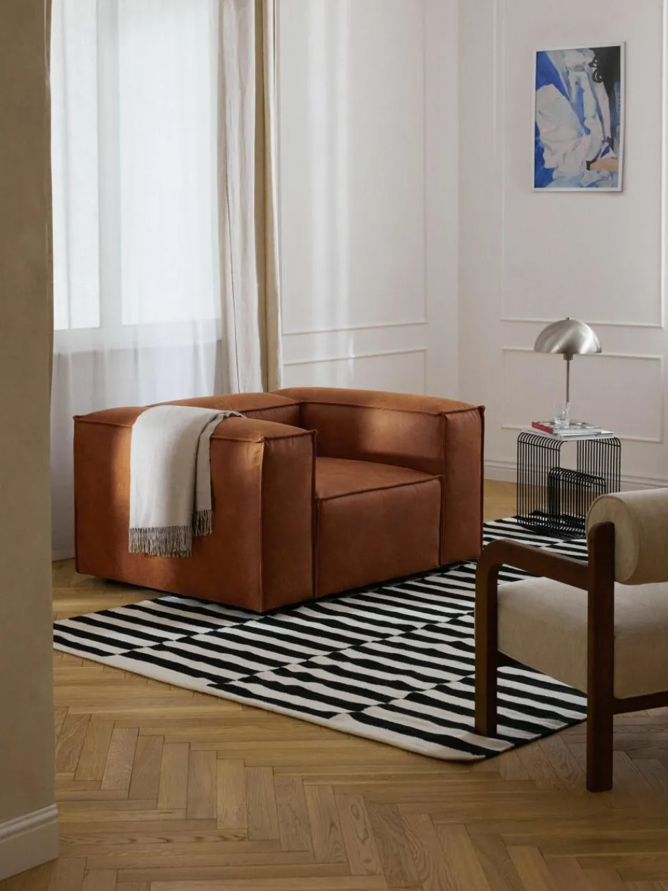 Fauteuil Lennon van gerecycled leer^Westwing Collection Best