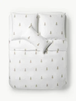 Flanellen dekbedovertrek X-mas Tree met kerstmotief^Westwing Collection New