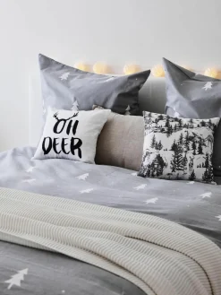 Flanellen dekbedovertrek X-mas Tree met kerstmotief^Westwing Collection Best