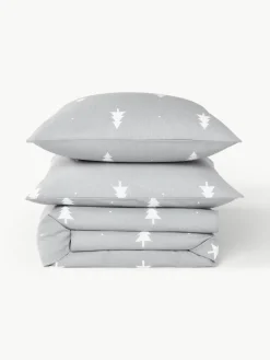 Flanellen dekbedovertrek X-mas Tree met kerstmotief^Westwing Collection Best
