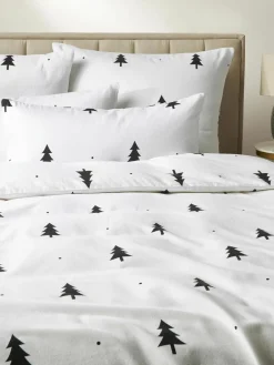 Flanellen dekbedovertrek X-mas Tree met kerstmotief^Westwing Collection Hot