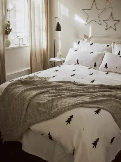 Flanellen dekbedovertrek X-mas Tree met kerstmotief^Westwing Collection Hot