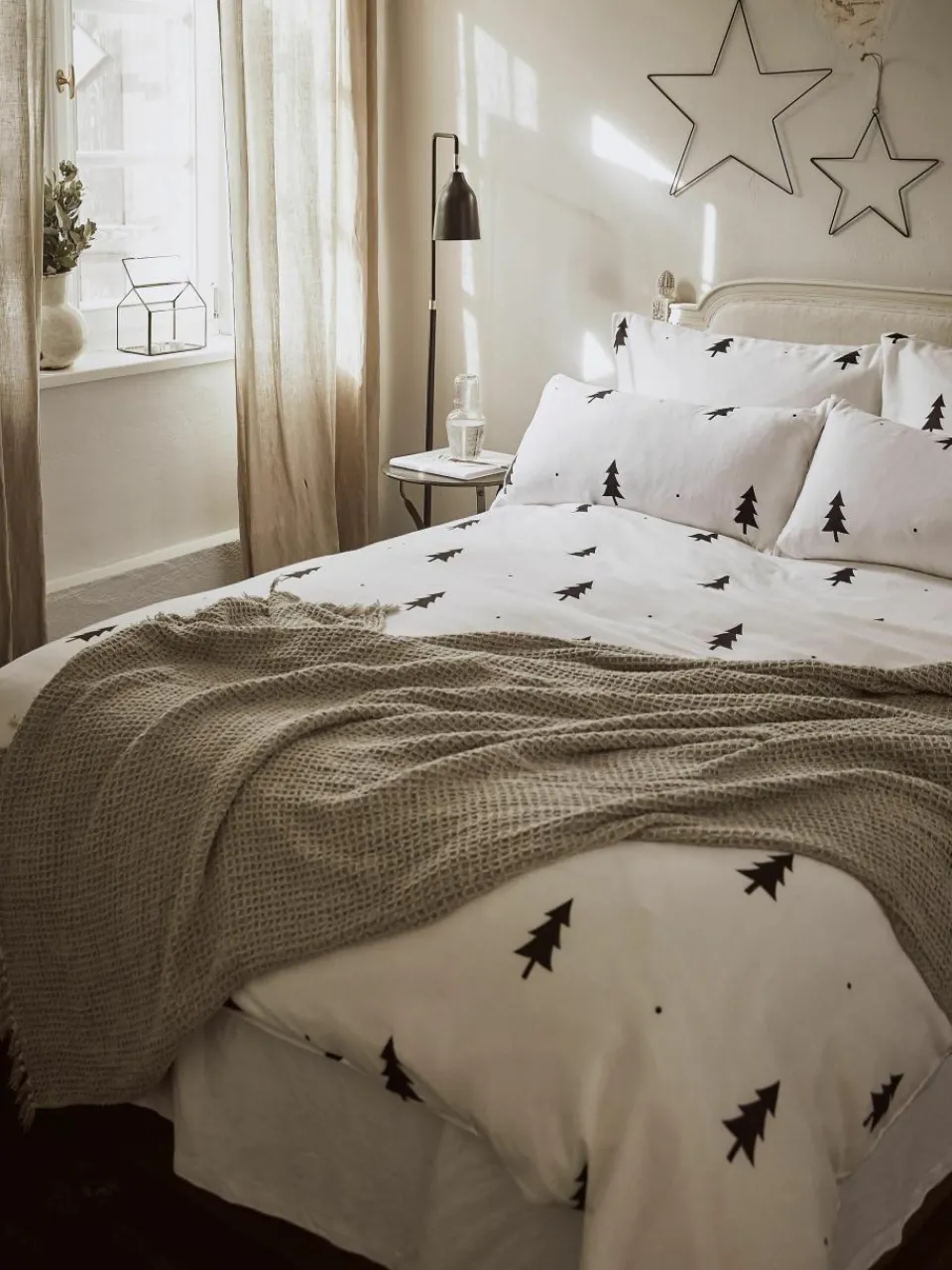Flanellen dekbedovertrek X-mas Tree met kerstmotief^Westwing Collection Hot