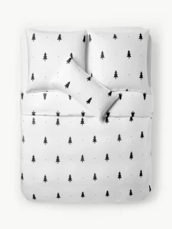 Flanellen dekbedovertrek X-mas Tree met kerstmotief^Westwing Collection Hot