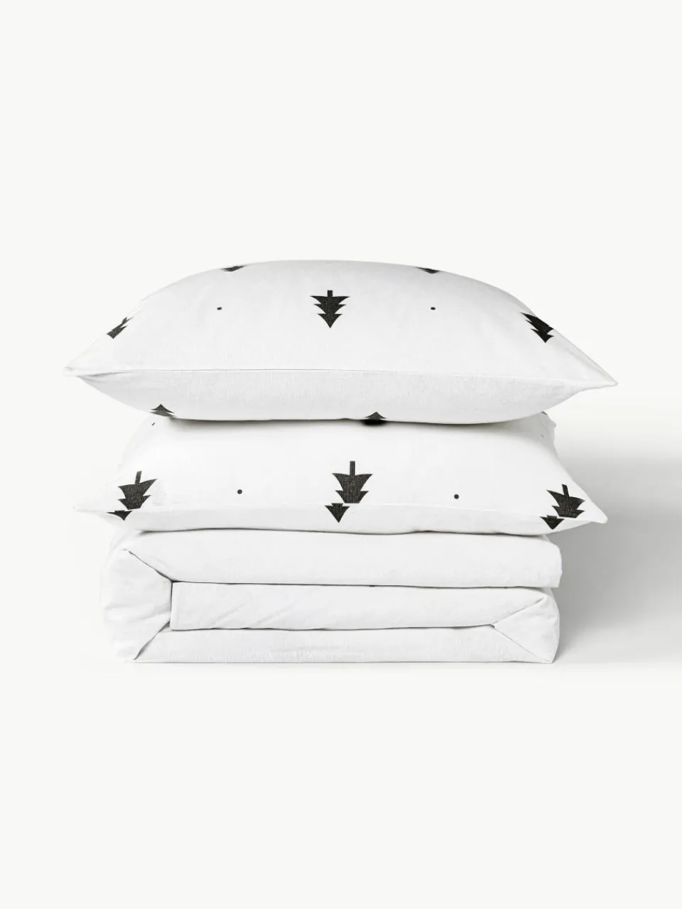 Flanellen dekbedovertrek X-mas Tree met kerstmotief^Westwing Collection Hot