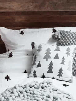 Flanellen dekbedovertrek X-mas Tree met kerstmotief^Westwing Collection Hot