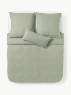 Flanellen dekbedovertrek Wanda met visgraatpatroon^Westwing Collection Online