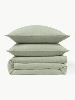 Flanellen dekbedovertrek Wanda met visgraatpatroon^Westwing Collection Online