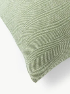 Flanellen dekbedovertrek Wanda met visgraatpatroon^Westwing Collection Online