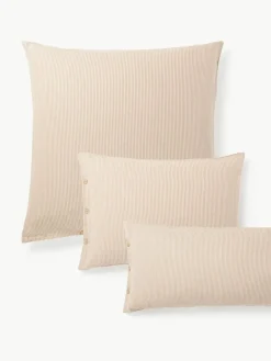 Flanellen kussenhoes Javon met fijne strepen^Westwing Collection Online
