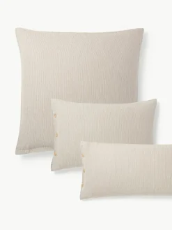Flanellen kussenhoes Javon met fijne strepen^Westwing Collection Sale
