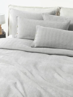 Flanellen kussenhoes Wanda met visgraatpatroon^Westwing Collection Outlet