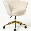 Fluweel bureaustoel Oyster met armleuning, in hoogte verstelbaar^Westwing Collection Hot