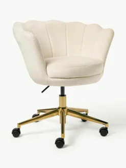 Fluweel bureaustoel Oyster met armleuning, in hoogte verstelbaar^Westwing Collection Hot