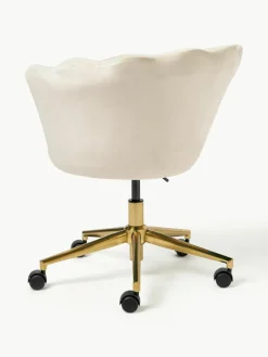 Fluweel bureaustoel Oyster met armleuning, in hoogte verstelbaar^Westwing Collection Hot