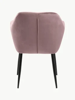 Fluwelen armstoel Emilia met metalen poten^Westwing Fashion