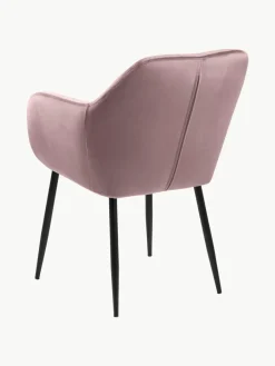 Fluwelen armstoel Emilia met metalen poten^Westwing Fashion
