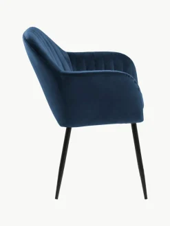 Fluwelen armstoel Emilia met metalen poten^Westwing Sale