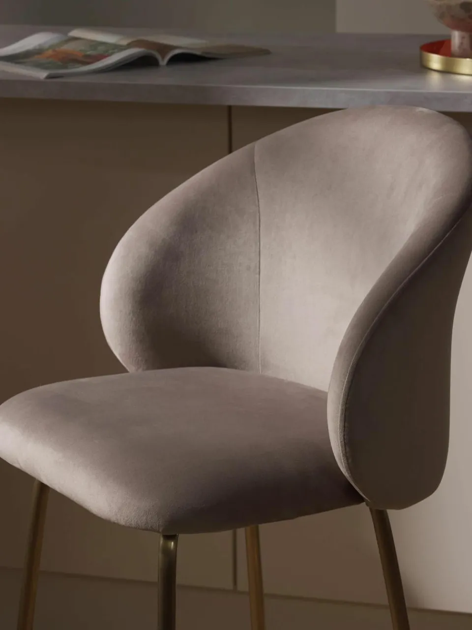Fluwelen barstoel Luisa^Westwing Collection Hot