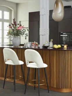 Fluwelen barstoel Rachel^Westwing Collection New