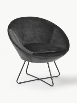 Fluwelen cocktailfauteuil Center^Westwing New