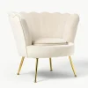 Fluwelen cocktailfauteuil Oyster^Westwing Collection Online