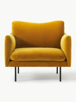 Fluwelen fauteuil Moby^Westwing Collection Best