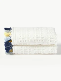 Fluwelen handdoek Tallulah met decoratieve franjes, in verschillende formaten^Westwing Collection Sale