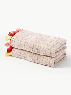 Fluwelen handdoek Tallulah met decoratieve franjes, in verschillende formaten^Westwing Collection Online
