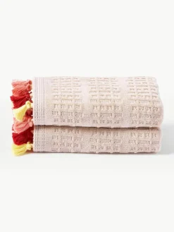 Fluwelen handdoek Tallulah met decoratieve franjes, in verschillende formaten^Westwing Collection Online