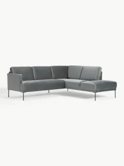 Fluwelen hoekbank Fluente^Westwing Collection Outlet
