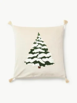 Fluwelen kussenhoes Amara met gesticktem Tannenbaum^Westwing Collection Online