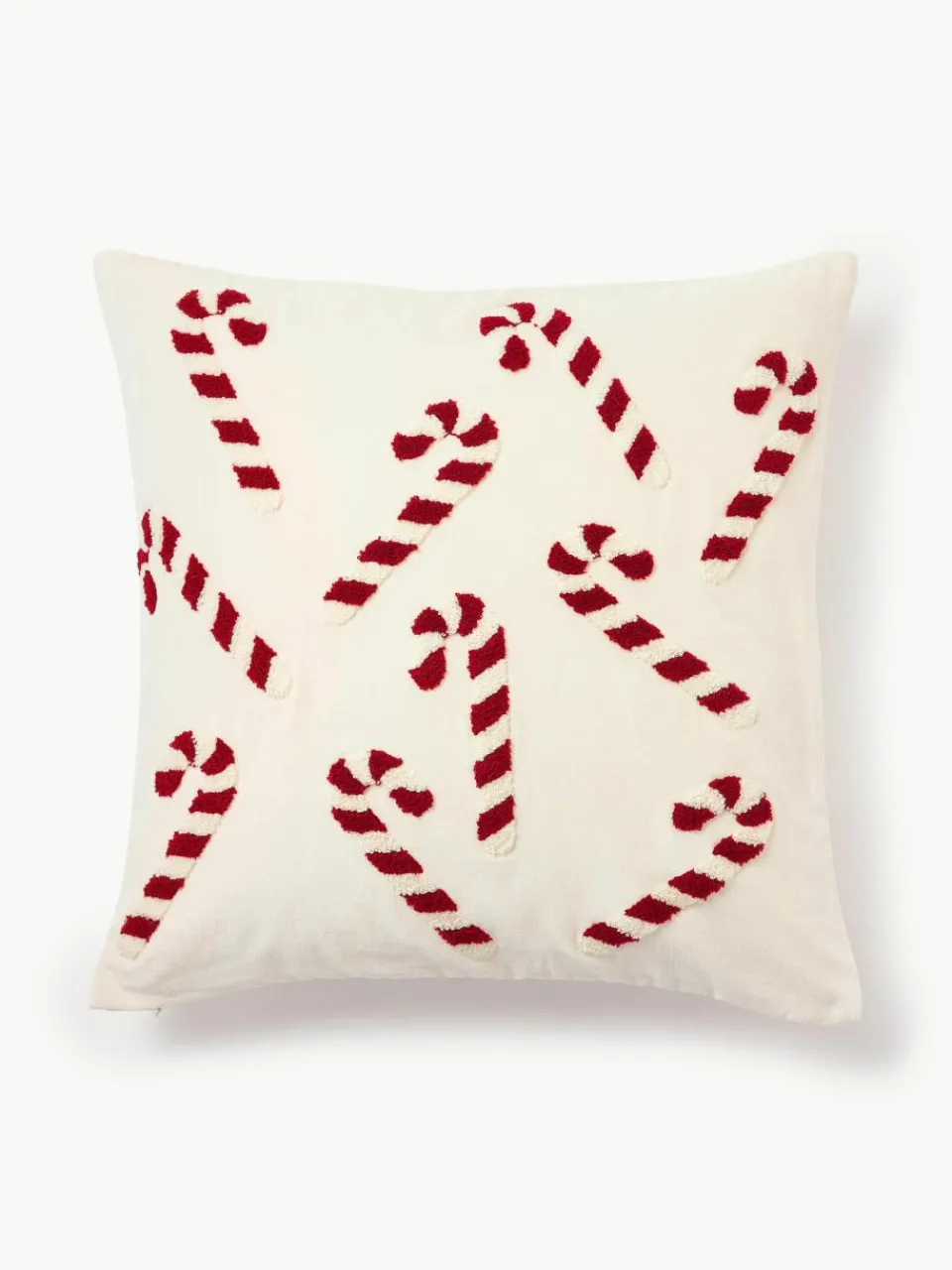 Fluwelen kussenhoes Darva met getuft snoepstokken-patroon^Westwing Collection Outlet