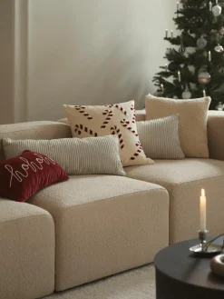 Fluwelen kussenhoes Darva met getuft snoepstokken-patroon^Westwing Collection Outlet