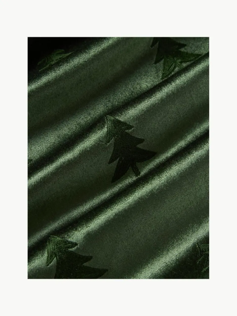 Fluwelen kussenhoes Isadora met kerstboomborduursel^Westwing Collection Clearance