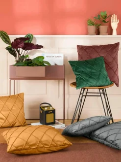 Fluwelen kussenhoes Nobless met verhoogd ruitjesmotief^Magma Outlet