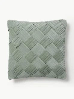 Fluwelen kussenhoes Sina met structuurpatroon^Westwing Collection Outlet