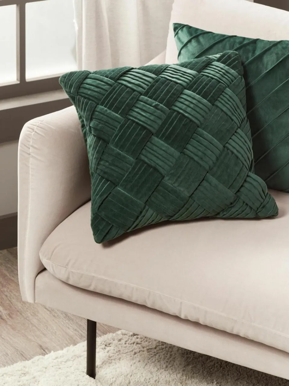 Fluwelen kussenhoes Sina met structuurpatroon^Westwing Collection Discount