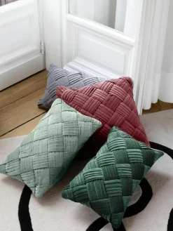 Fluwelen kussenhoes Sina met structuurpatroon^Westwing Collection Best