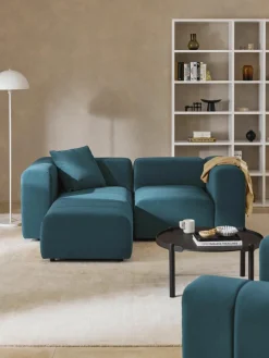 Fluwelen modulaire bank Lena (3-zits) met kruk^Westwing Collection Online
