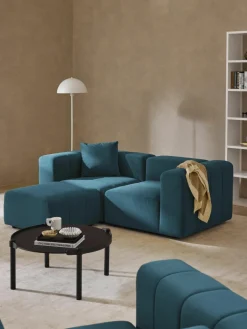 Fluwelen modulaire bank Lena (3-zits) met kruk^Westwing Collection Online