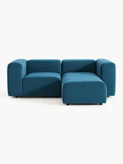 Fluwelen modulaire bank Lena (3-zits) met kruk^Westwing Collection Online
