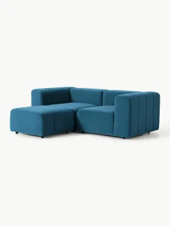 Fluwelen modulaire bank Lena (3-zits) met kruk^Westwing Collection Online