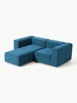 Fluwelen modulaire bank Lena (3-zits) met kruk^Westwing Collection Online